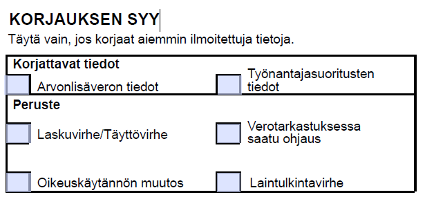 Korjauksen syy